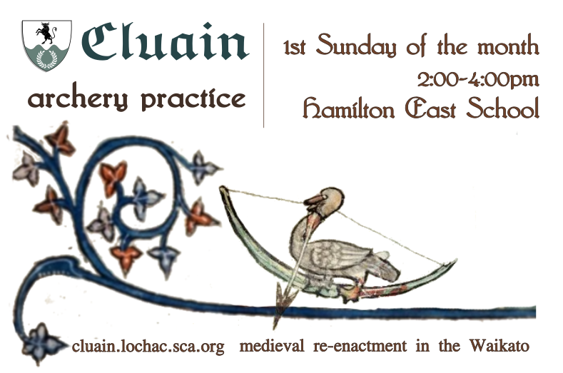 Cluain archery practice on the first Saturday of the month at Hamilton East School